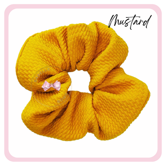 Mustard Bullet Fabric Hair Scrunchie