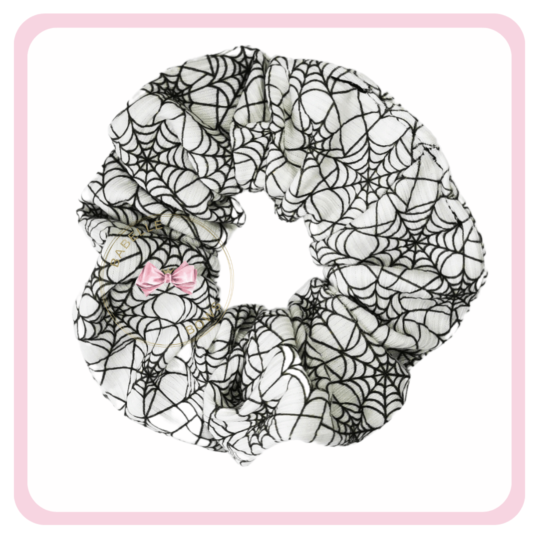 BaBelle Bows Hair Accessories Spiderweb Halloween DBP Snag Free Hair Scrunchie