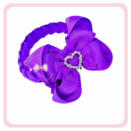 BaBelle Bows Hair Bun & Volume Shapers Purple Braided Ribbon Bun Wrap