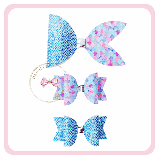 BaBelle Bows Hair Claws & Clips Blue Mermaid Tail Hair Bow Gift Set