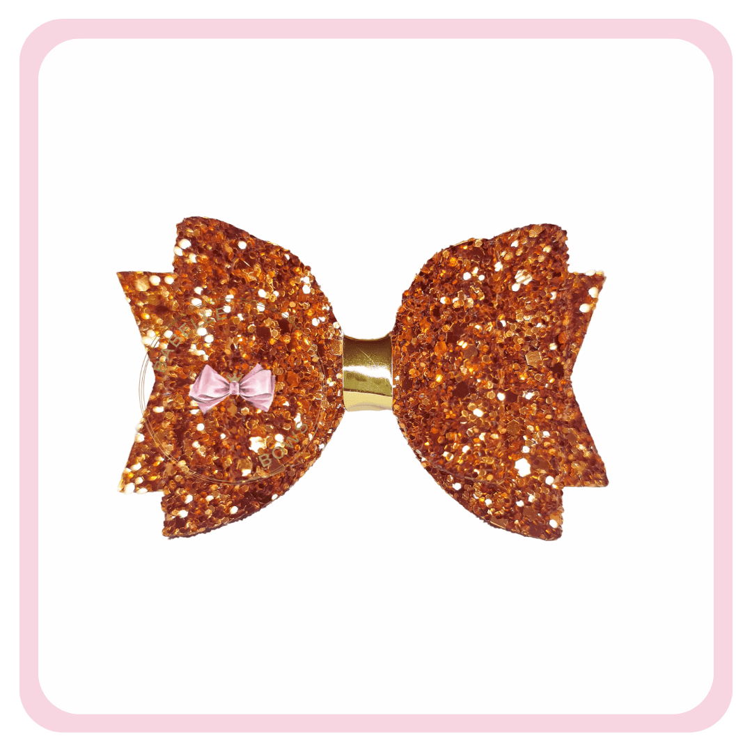 BaBelle Bows Hair Claws & Clips Copper Glitter Hair Bow