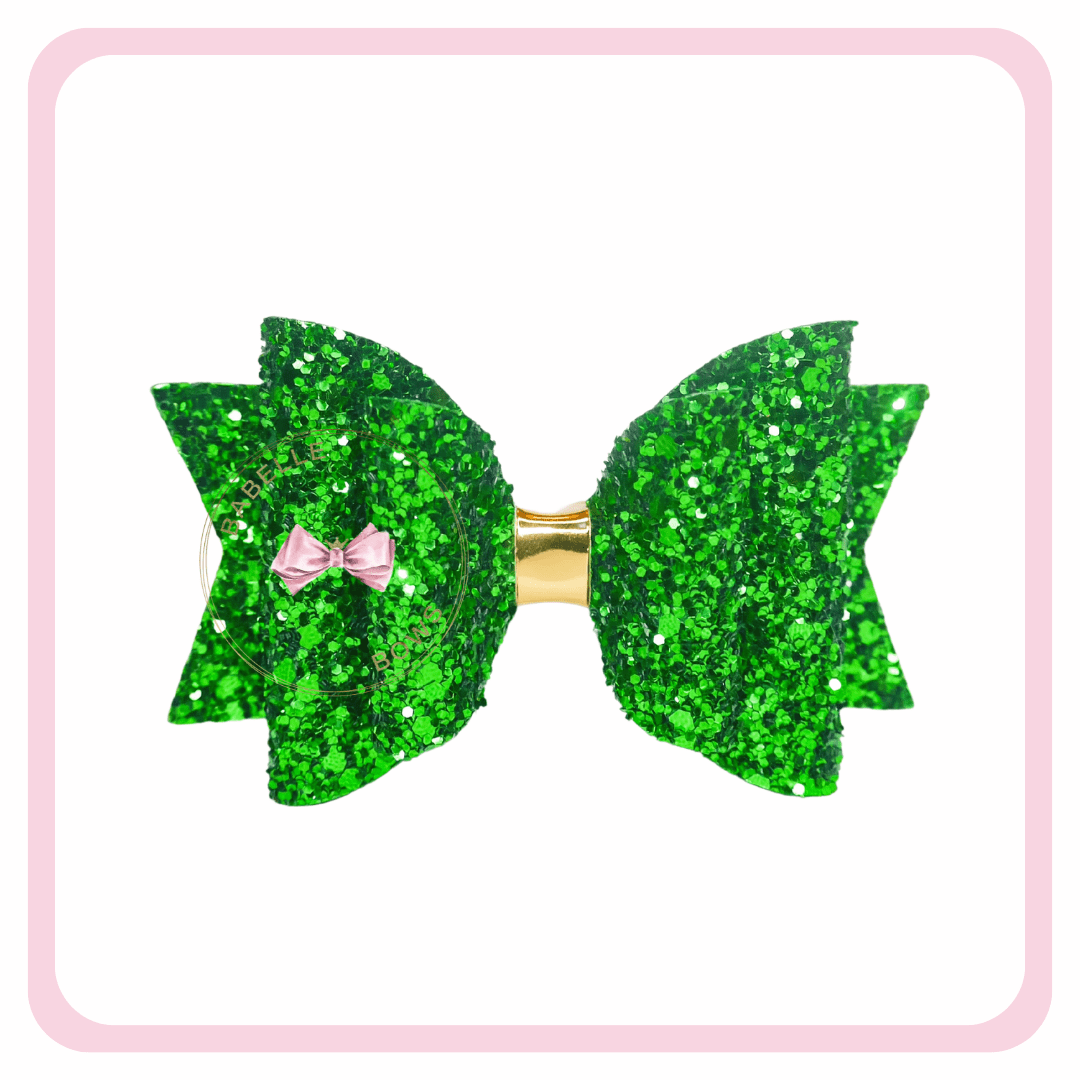 BaBelle Bows Hair Claws & Clips Emerald Green Glitter Hair Bow