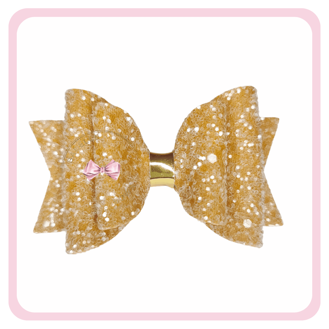 BaBelle Bows Hair Claws & Clips Fawn Glitter Hair Bow