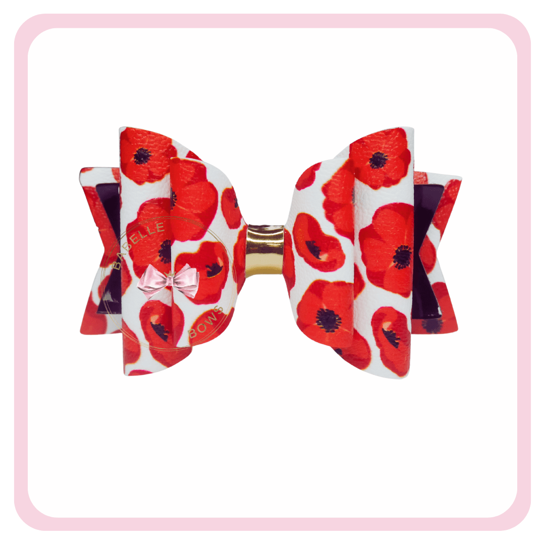 BaBelle Bows Hair Claws & Clips Remembrance Poppy Hair Bow