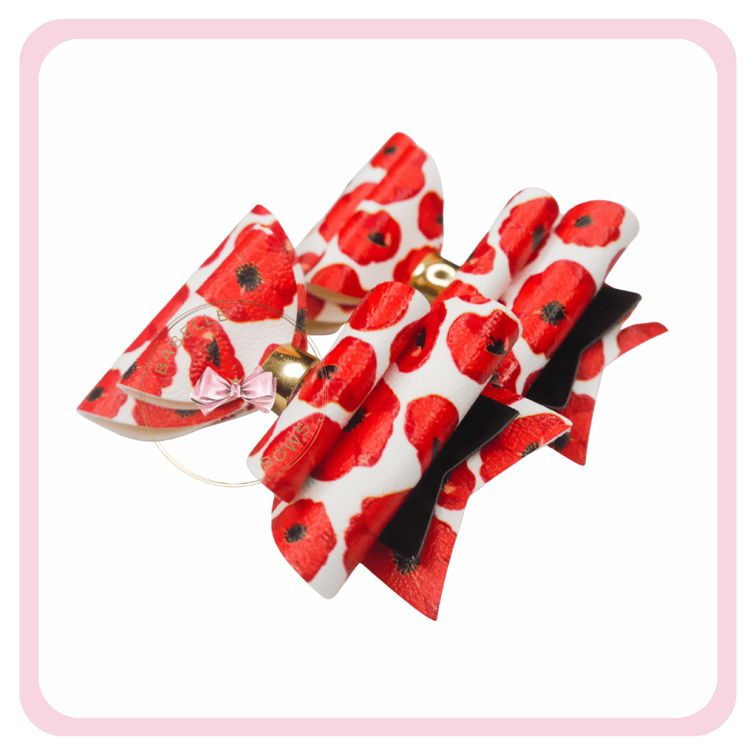 BaBelle Bows Hair Claws & Clips Remembrance Poppy Hair Bow