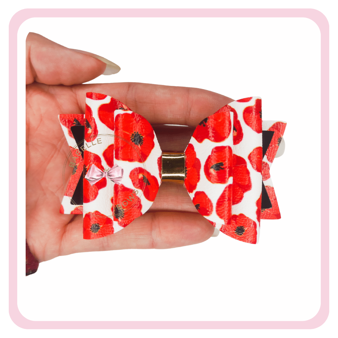 BaBelle Bows Hair Claws & Clips Remembrance Poppy Hair Bow