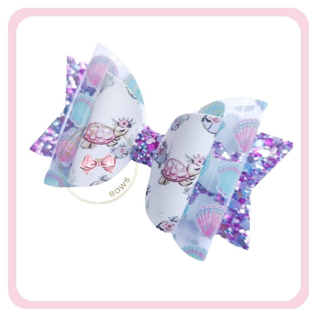 BaBelle Bows Hair Claws & Clips Underwater Sea Turtle and Sea Shells Hair Bow